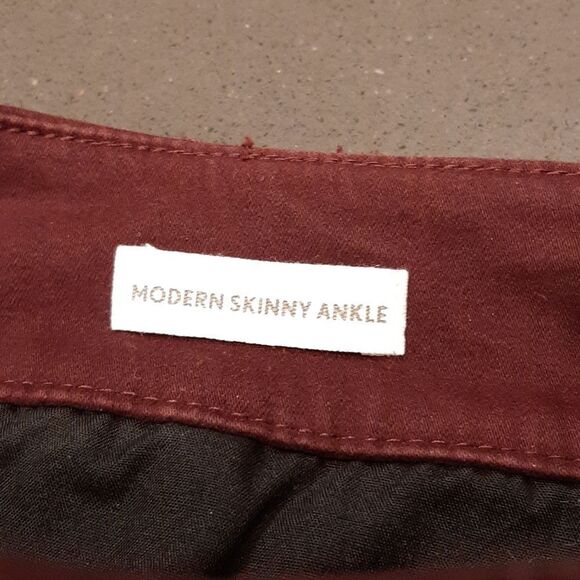 LOFT Burgundy Modern Skinny Ankle Pants - Picture 4 of 11